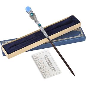 Fine Handmade Blue Wing Magic Wand Cosplay Accessories for Witches and Wizards Cosplay Magical Gift on Halloween, Christmas and Birthday Party