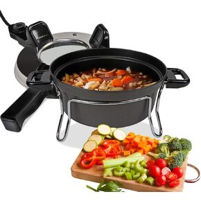 Total Chef Czech Cooker Electric Oven, Classic European Style One-Pot Multicooker, Non-Stick Mini-Oven with Adjustable Temperature, Portable All-in-One Cooking for Dorm Rooms, Cottage, RV, Camping