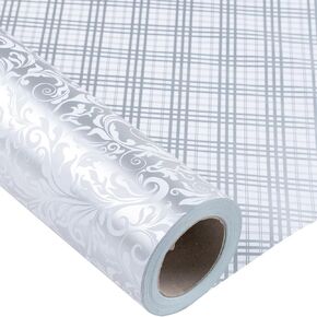 LeZakaa Reversible Floral Wrapping Paper Jumbo Roll - Flower in Blue & White Dot in Pink - 24 inches x 100 Feet (200 sq.ft.) in Kuwait