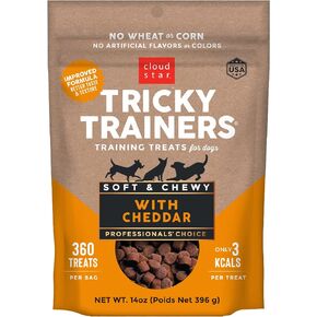 Cloud Star Tricky Trainers Soft & Chewy Dog Training Treats 5 oz Pouch, Salmon Flavor, Low Calorie Behavior Aid with 130 treats