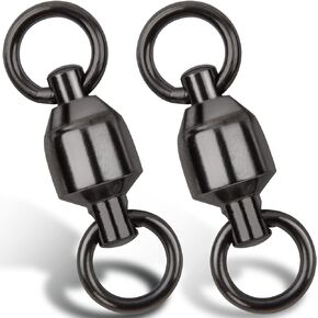 JSHANMEI Fishing Swivels Ball Bearing Swivels Heavy Duty Stainless Steel Solid Welded Rings Black Nickel High Strength Freshwater Saltwater Swivels Fishing Tackle Connector