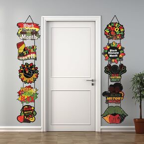 زخارف شهر التاريخ الأسود لباب الحائط لافتة معلقة، علامة شهر التاريخ الأسود زخرفة المساواة والحرية والتضامن، ديكور المهرجان الأمريكي الأفريقي لحفلة الفصل الدراسي في المنزل in Kuwait