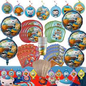 Octonauts Above and Beyond Party in a Box Kit: Complete Set 100+ Pieces - Plates, Cups, Banners, Utensils, Balloons, Stickers, Gift Bags, Decorations and More - Kwazzi, Barnacles, Dashi