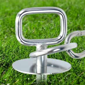 Tekmio Dog Tie Out Stake, Heavy Duty Stakes for Dogs up to 200 lbs, 304 Stainless Steel Dog Anchor-Holds and 360 Degree Handle, Sturdy Dog Yard Stake for Outside Yard Camping Beach No Tangling