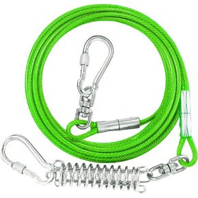 Dog Tie Out Cable for Dogs Outside Up to 125/250lbs,10/20/30/50FT Long Dog Leashe&Chains,Small-Large Dogs Runner Cable for Yard,Heavy Duty Dog Lead Line for Outdoor,Camping,Yard(250lbs 10FT, Silver)