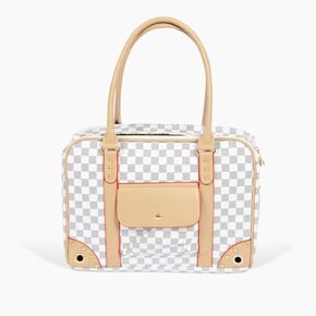Chic Pet Dog Carrier - Ventilated, Stain-Resistant, Firm Padding, Safety Harness - Medium