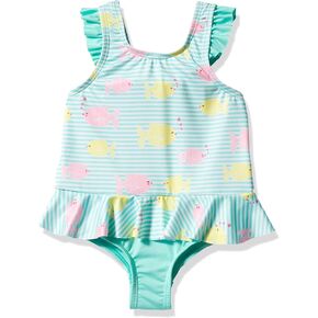 Girls Baby One Piece Swimsuits with Ruffle Trim