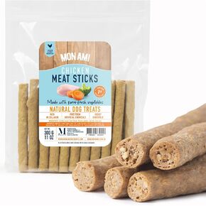 Mon Ami Beef Meat Sticks for Dogs with Farm Fresh Vegetables (28 Oz) – Human Grade Dog Treats with Superfoods - Training Treats for Dogs - Healthy Dog Treats for Small, Medium and Large Dogs