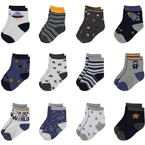 Rising Star Baby Socks for Boys & Baby Girl Socks Infant Toddler Socks 0-6/6-12/12-24 Months Ankle Crew Newborn Baby Socks