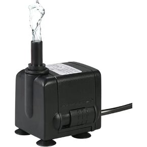 Decdeal 450L/H 6W Submersible Water Pump for Aquarium Tabletop Fountains Pond Water Gardens and Hydroponic Systems with 2 Nozzles, AC110V, US Plug