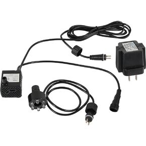 Sunnydaze 40 GPH Pump for Fountains, Aquariums, or Bird Baths - 6-Color LED Light Ring - Transformer - 1.6-Foot Max Lift