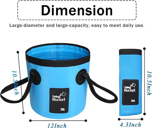 Multifunctional Collapsible Portable Travel Outdoor Wash Basin Folding Bucket Water Storage Bag for Camping Hiking Travel Fishing Caravan Washing (Blue in Kuwait