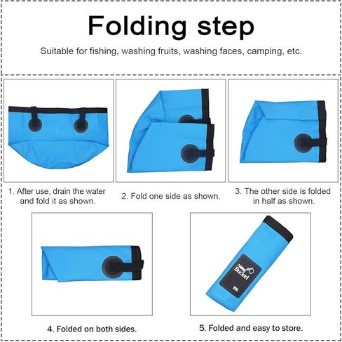 Multifunctional Collapsible Portable Travel Outdoor Wash Basin Folding Bucket Water Storage Bag for Camping Hiking Travel Fishing Caravan Washing (Blue in Kuwait