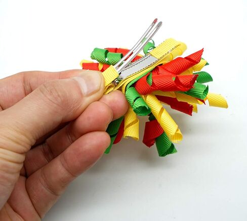 CÉLLOT 30 قطعة من إكسسوارات الشعر لعيد الهالوين وعيد الميلاد للفتيات وشريط من الحرير المضلع وأقواس دوامة مجعدة ومشابك التمساح للفتيات الصغيرات والأطفال الصغار in Kuwait