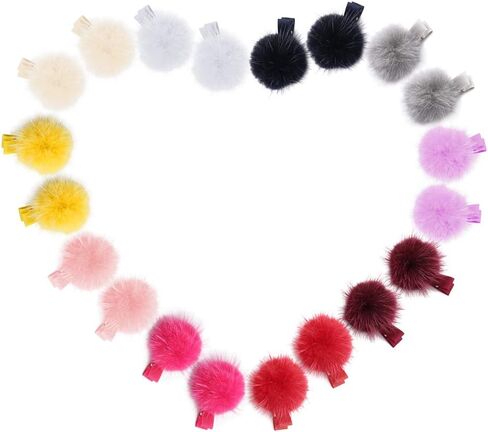 مشابك شعر للأطفال، فيونكات شعر للفتيات الصغيرات، إكسسوارات شعر للفتيات الصغيرات، مشابك شعر بوم بوم، مشابك شعر للأطفال (20 قطعة) in Kuwait