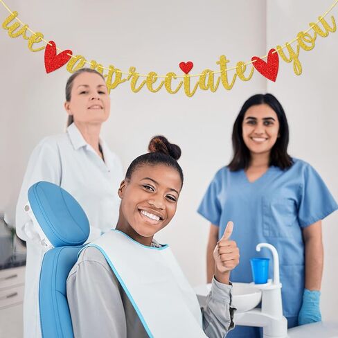 لافتة نحن نقدر لك، لافتة تقدير للموظفين مسبقة الصنع، تقدير الموظفين، العيادة، غرف استراحة المكتب، لافتة تقدير للطبيب والممرضة والقس، شكرًا لك على ديكور حفلات الموظفين (أزرق) in Kuwait