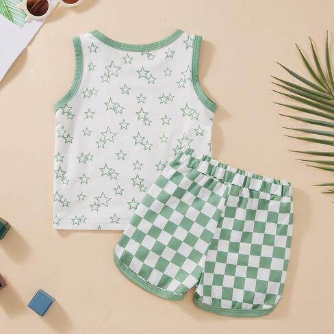 SYNPOS طفل صبي طقم ملابس صيفي بيبي بوي مجموعات قصيرة غير رسمية بيبي بوي القطن مجموعة ملابس 6M 12M 18M 24M 2T 3T in Kuwait