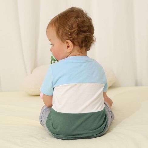 SYNPOS طفل صبي طقم ملابس صيفي بيبي بوي مجموعات قصيرة غير رسمية بيبي بوي القطن مجموعة ملابس 6M 12M 18M 24M 2T 3T in Kuwait