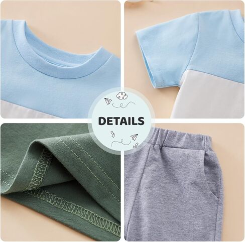 SYNPOS طفل صبي طقم ملابس صيفي بيبي بوي مجموعات قصيرة غير رسمية بيبي بوي القطن مجموعة ملابس 6M 12M 18M 24M 2T 3T in Kuwait