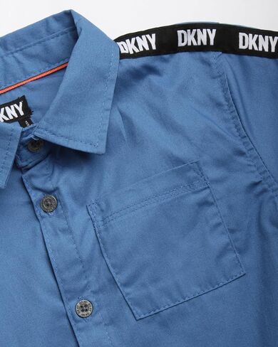 DKNY Boys' Pants Set - 3 Piece Short Sleeve Button Down, T-Shirt, Twill Flat Front Pants - Clothing Set for Boys (2T-7) in Saudi Arabia