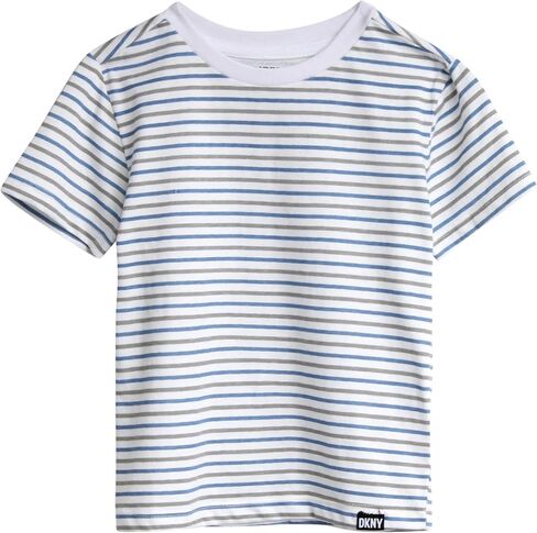 DKNY Boys' Pants Set - 3 Piece Short Sleeve Button Down, T-Shirt, Twill Flat Front Pants - Clothing Set for Boys (2T-7) in Saudi Arabia