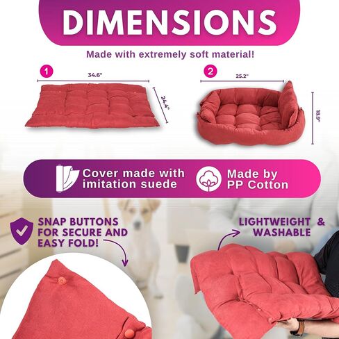 Combffle Salon 3-in-1 Pet Playpen, Sofa & Bed - Portable & Foldable with Removable Zipper Top - Indoor/Outdoor Comfort & Support for Medium Dogs, Puppies & Cats in Saudi Arabia