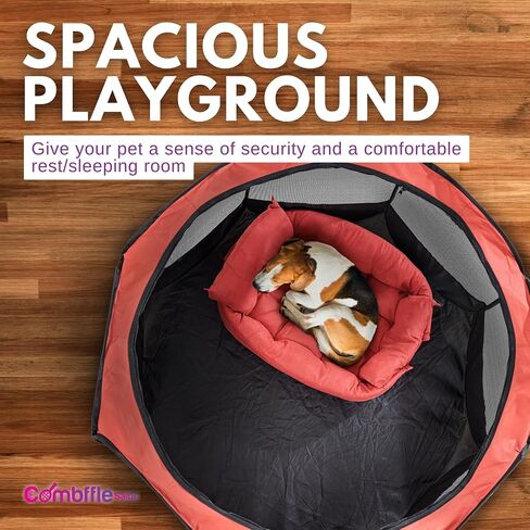 Combffle Salon 3-in-1 Pet Playpen, Sofa & Bed - Portable & Foldable with Removable Zipper Top - Indoor/Outdoor Comfort & Support for Medium Dogs, Puppies & Cats in Saudi Arabia