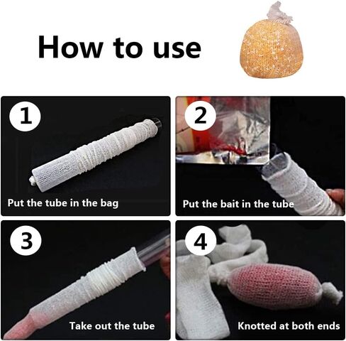 2 قطعة 25 مللي متر PVA شبكات صيد سمك الشبوط عبوة الطعم أكياس تخزين الحفارات المياه القابلة للذوبان الطعم التفاف أكياس لطعم الكارب in Kuwait