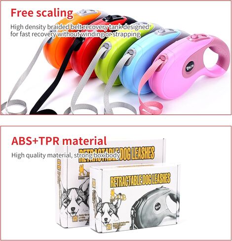 مقود الكلب القابل للسحب والمغطى بالمطاط المضاد للانزلاق - مقود تلقائي آمن ومريح لتمشية الكلاب دون عناء، مقود ممتاز قابل للسحب للحيوانات الأليفة in Kuwait