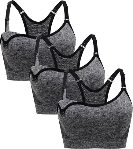 حمالة صدر رياضية للرضاعة متوسطة الدعم للنساء المتدليات، حمالة صدر لاسلكية للحوامل، حمالة صدر داعمة للرضاعة الطبيعية in Kuwait