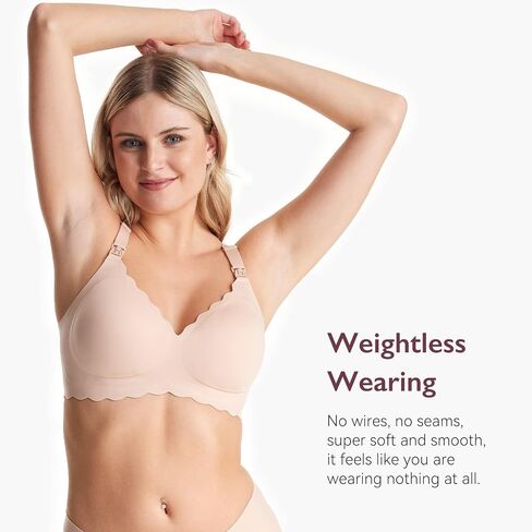 Momcozy Bra 2 Pack, Hands Free Pumping Bra and Seamless Nursing Bra, Large in Saudi Arabia
