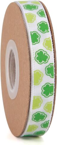 Meseey 30 ياردة شامروك Grosgrain شرائط 3/8 بوصة يوم الأيرلندي عيد القديس باتريك تحت عنوان البرسيم البوليستر الشريط لتغليف الهدايا ديكور الحفلات الحرفية والخياطة in Kuwait