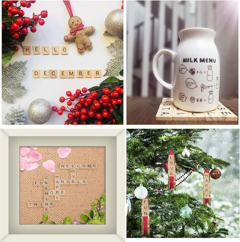 200 قطعة من الحروف الإملائية، لعبة صنع الكلمات المتقاطعة الإملائية بنفسك، بلاط حروف خشبية in Kuwait