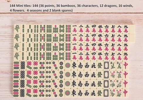 مجموعة ألعاب ماجونج صغيرة للسفر، مجموعة بلاط ماجونج صيني مع 146 بلاطًا عاجيًا (0.8 بوصة)، 4 رفوف وحقيبة حمل حمراء، مجموعة ألعاب ماه جونج المحمولة وخفيفة الوزن in Kuwait