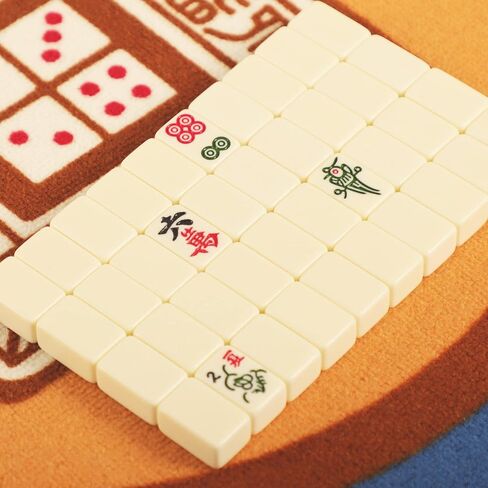 مجموعة ألعاب ماجونج صغيرة للسفر، مجموعة بلاط ماجونج صيني مع 146 بلاطًا عاجيًا (0.8 بوصة)، 4 رفوف وحقيبة حمل حمراء، مجموعة ألعاب ماه جونج المحمولة وخفيفة الوزن in Kuwait
