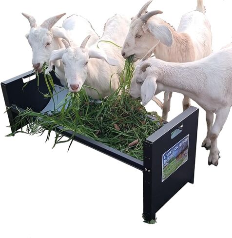 وحدة تغذية الماشية المحمولة من BUYYAH، سعة 66 رطلاً، وحدة تغذية الماشية، حوض تغذية قابل للتعديل، سهل التجميع والحمل، تغذية الماعز والأغنام والخيول للمزارع، أسود in Kuwait