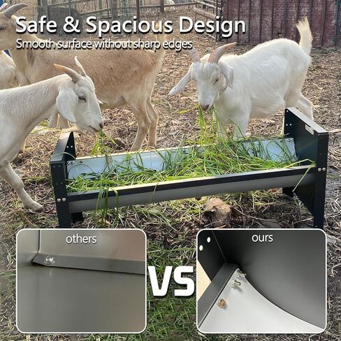 وحدة تغذية الماشية المحمولة من BUYYAH، سعة 66 رطلاً، وحدة تغذية الماشية، حوض تغذية قابل للتعديل، سهل التجميع والحمل، تغذية الماعز والأغنام والخيول للمزارع، أسود in Kuwait