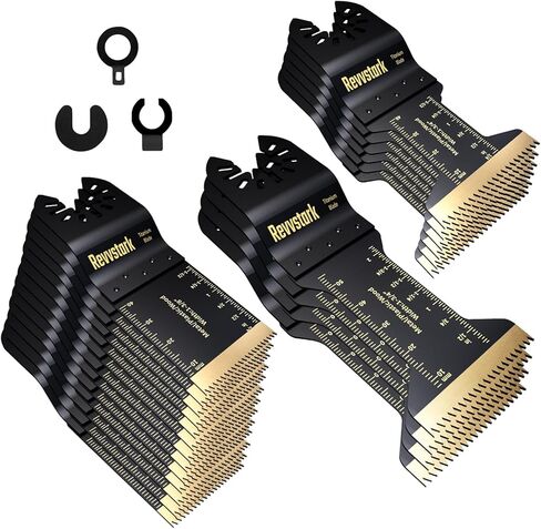 16PCS Titanium Oscillating Tool Blades, Revvstark Oscillating Saw Blades for Metal Nails Hard Material Wood Plastic, Multitool Blades Kits Fit for Dewalt Bosch Milwaukee Ryobi, with Storage Case in Kuwait