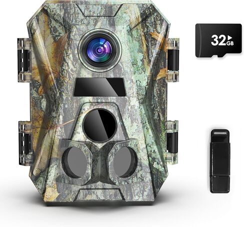 كاميرات LEEDEER Game Hunting Cameras 36MP 4K Trail مع رؤية ليلية، مشغل 0.2 ثانية، زاوية واسعة، نطاق 80 قدمًا، IP66، شاشة LCD 2 بوصة، بطاقة TF سعة 32 جيجابايت - لمراقبة الحياة البرية في الهواء الطلق وأمن المنزل in Kuwait