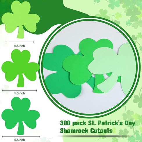 Jetec 300 جهاز كمبيوتر شخصى 5.5 بوصة القديس باتريك القواطع شامروكس الفصول الدراسية لوحة الإعلانات الديكور القواطع البرسيم محظوظ مع نقاط الغراء لحزب عيد القديس باتريك، والمشاريع الحرفية المدرسية للأطفال in Kuwait