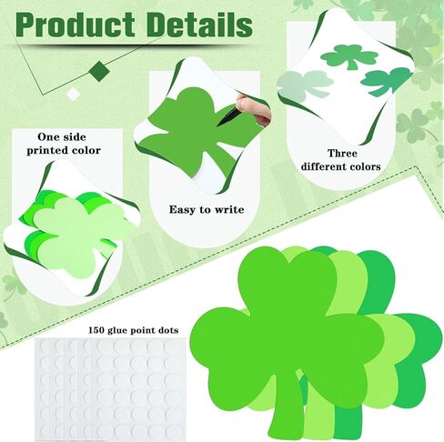 Jetec 300 جهاز كمبيوتر شخصى 5.5 بوصة القديس باتريك القواطع شامروكس الفصول الدراسية لوحة الإعلانات الديكور القواطع البرسيم محظوظ مع نقاط الغراء لحزب عيد القديس باتريك، والمشاريع الحرفية المدرسية للأطفال in Kuwait