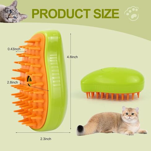 فرشاة بخار للقطط، 3 في 1 فرشاة بخار للقطط للتدليك، فرشاة بخار للتنظيف الذاتي للقطط، فرشاة سيليكون بخارية قابلة لإعادة الشحن للحيوانات الأليفة، فرشاة متعددة الوظائف للعناية بالقطط لإزالة الشعر المتشابك والفضفاض in Kuwait