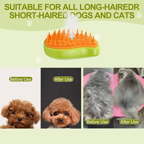 فرشاة بخار للقطط، 3 في 1 فرشاة بخار للقطط للتدليك، فرشاة بخار للتنظيف الذاتي للقطط، فرشاة سيليكون بخارية قابلة لإعادة الشحن للحيوانات الأليفة، فرشاة متعددة الوظائف للعناية بالقطط لإزالة الشعر المتشابك والفضفاض in Kuwait