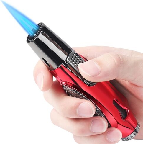 ولاعة شعلة، ولاعة بيوتان، ولاعة شعلة قابلة لإعادة الملء، ولاعة غاز طويلة قابلة لإعادة الملء مقاومة للرياح (غاز البوتان غير متضمن) (أزرق طويل) in Kuwait