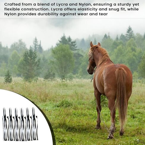 حقائب يد الحصان من رانش - تحمي عرف الحصان من الرياح والشمس والطين وتمنع التشابك والاحتكاك والكسر | مصنوع من الليكرا والنايلون - أبيض in Kuwait