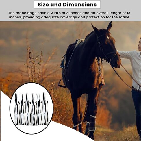 حقائب يد الحصان من رانش - تحمي عرف الحصان من الرياح والشمس والطين وتمنع التشابك والاحتكاك والكسر | مصنوع من الليكرا والنايلون - أبيض in Kuwait
