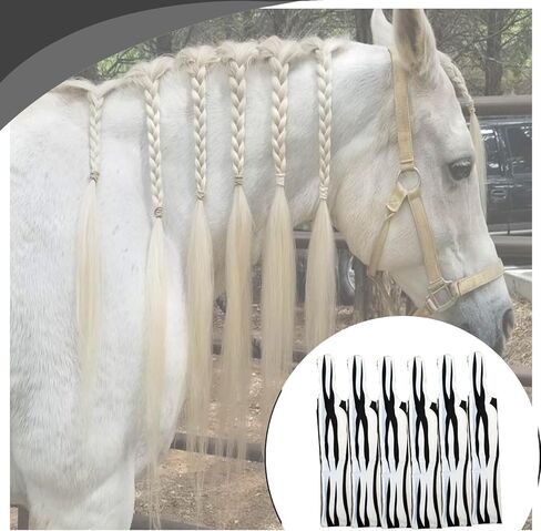 حقائب يد الحصان من رانش - تحمي عرف الحصان من الرياح والشمس والطين وتمنع التشابك والاحتكاك والكسر | مصنوع من الليكرا والنايلون - أبيض in Kuwait