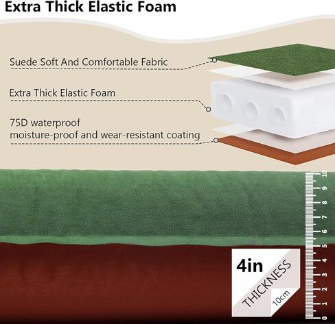 C·WILDYFIELD 4 INCH Thick Self Inflating Sleeping Pad with 9 R Value Foam Camping Mattress, Ultra Thick Comfort Camping Mattress, Inflatable Foam Camping Pad, Portable Comfortable Sleeping Pad in Saudi Arabia