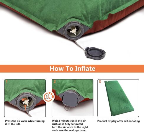 C·WILDYFIELD 4 INCH Thick Self Inflating Sleeping Pad with 9 R Value Foam Camping Mattress, Ultra Thick Comfort Camping Mattress, Inflatable Foam Camping Pad, Portable Comfortable Sleeping Pad in Saudi Arabia