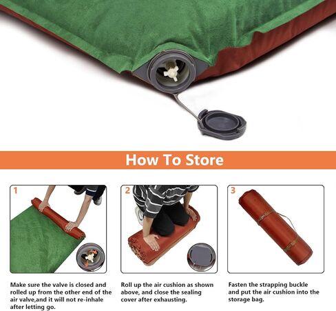 C·WILDYFIELD 4 INCH Thick Self Inflating Sleeping Pad with 9 R Value Foam Camping Mattress, Ultra Thick Comfort Camping Mattress, Inflatable Foam Camping Pad, Portable Comfortable Sleeping Pad in Saudi Arabia